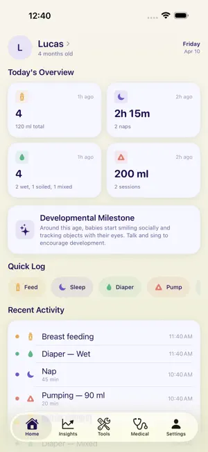 Lucas: Baby Tracker & Log screenshot 1
