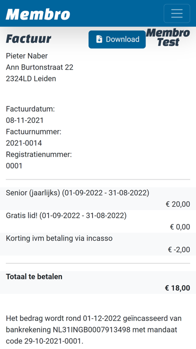 Membro Screenshot