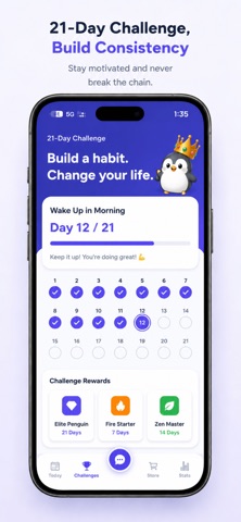 Waddle: AI Habit Tracker iPhone screenshot
