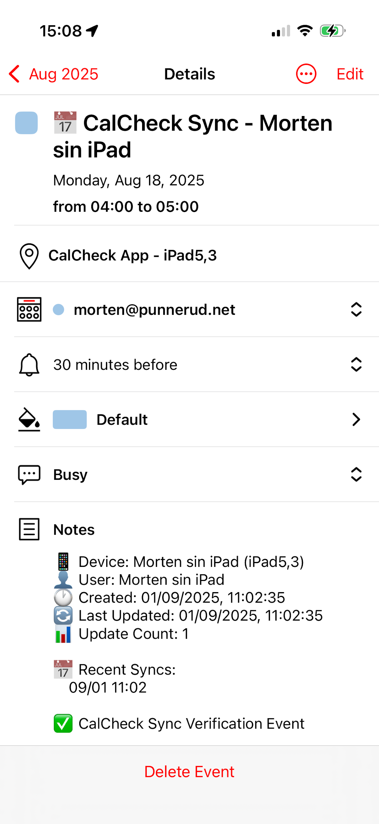 CalCheck - Calendar Sync Check