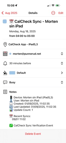 CalCheck - Calendar Sync Check screenshot