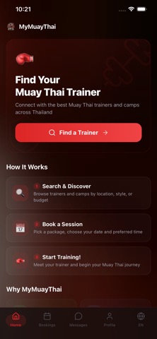 MyMuayThai.app screenshot