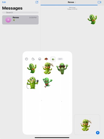 Super Sassy Cactus Stickers iPad screenshot