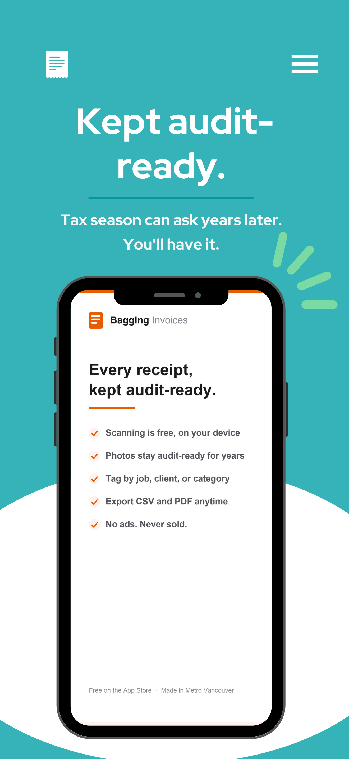 Bagging: Receipts & Expenses screenshot 2