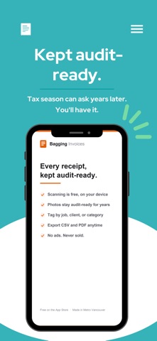 Bagging: Receipts & Expenses Screenshot 2 of 5