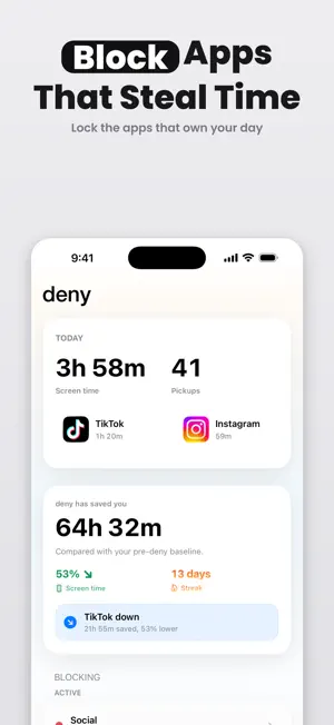 Deny: Screen Time Lock screenshot 1