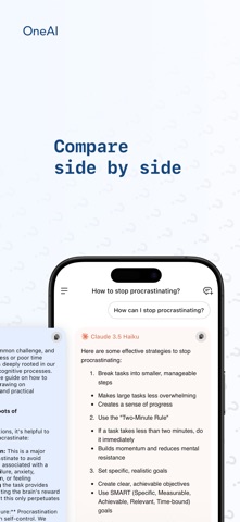 OneAI by SimX: GPT-5 Chatbot iPhone screenshot