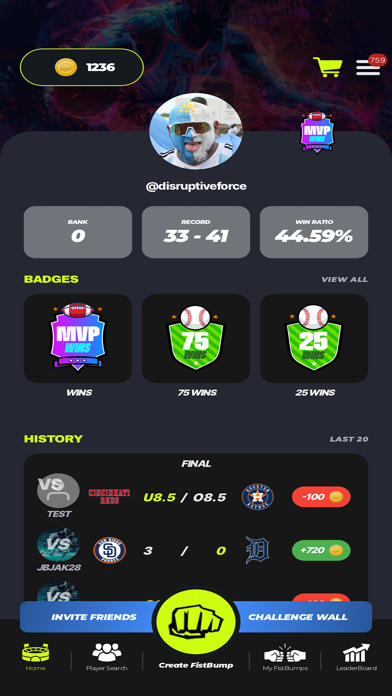 FistBump Sports Screenshot