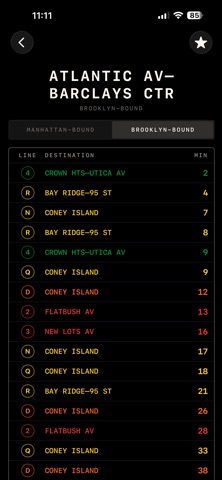Subway: Real-Time Arrivals Screenshot 3 of 5