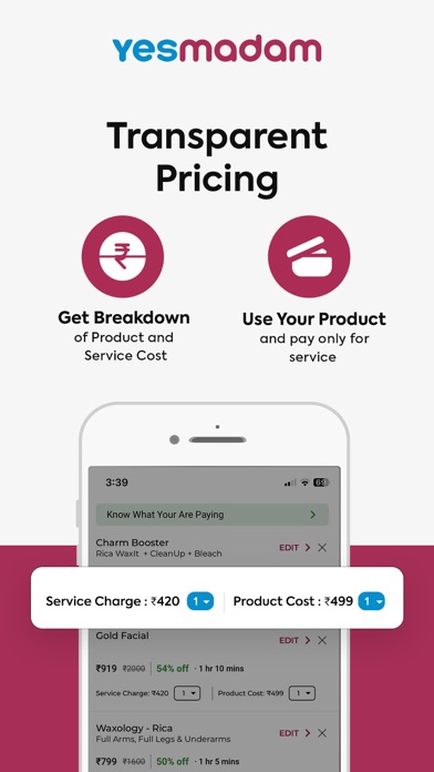 Yes Madam - Salon at Home App Screenshot
