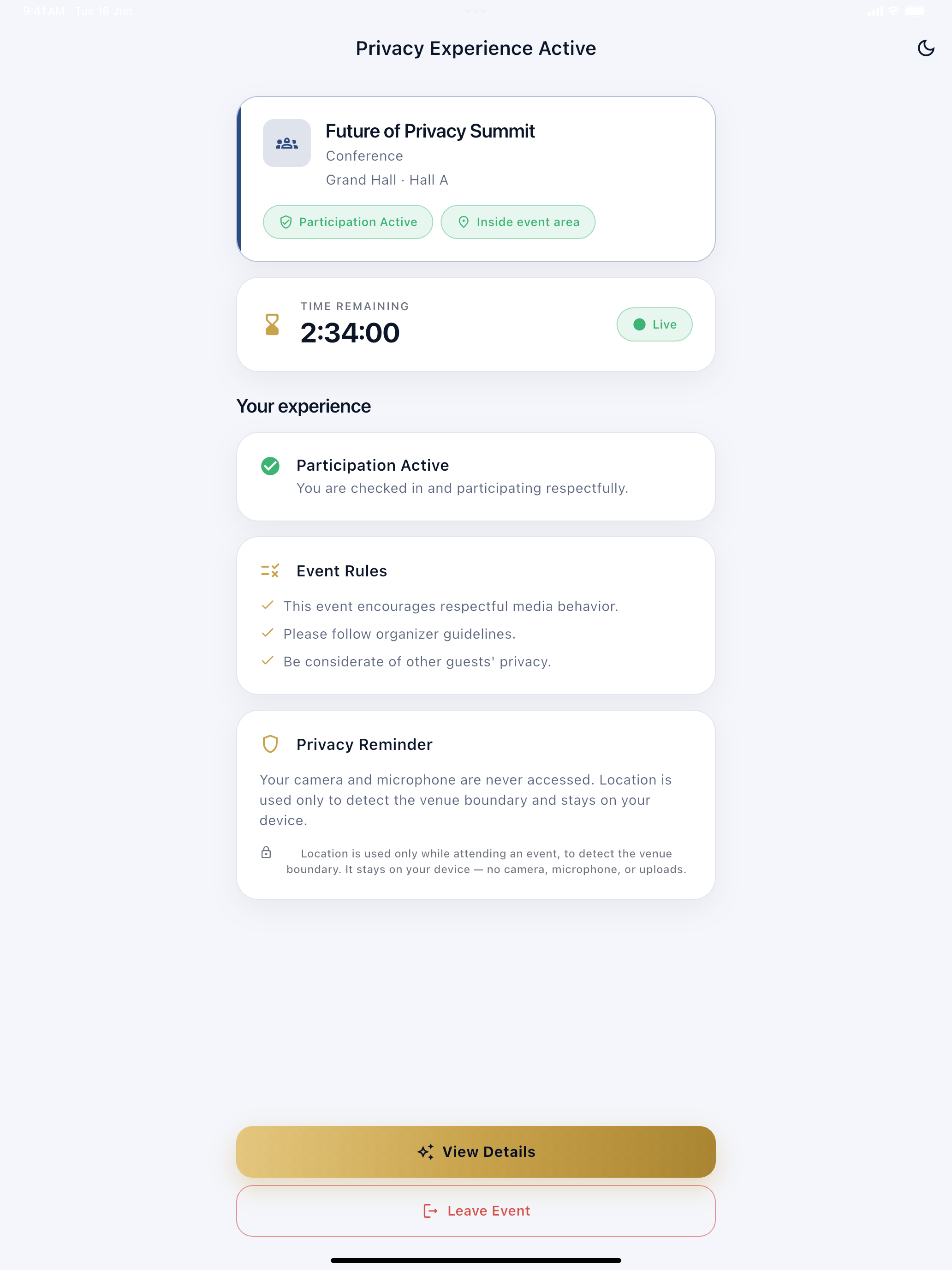Event Privacy screenshot 9