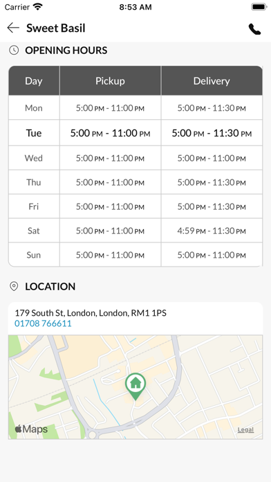 Sweet Basil London Screenshot