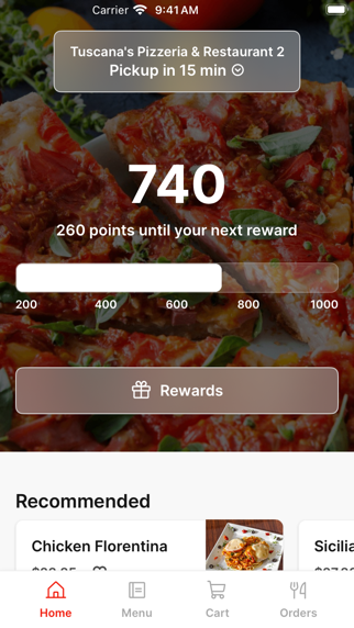 Tuscana's Pizzeria Restaurant iPhone screenshot 1 - Food & Drink app