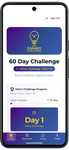 The Canary Challenge app screenshot
