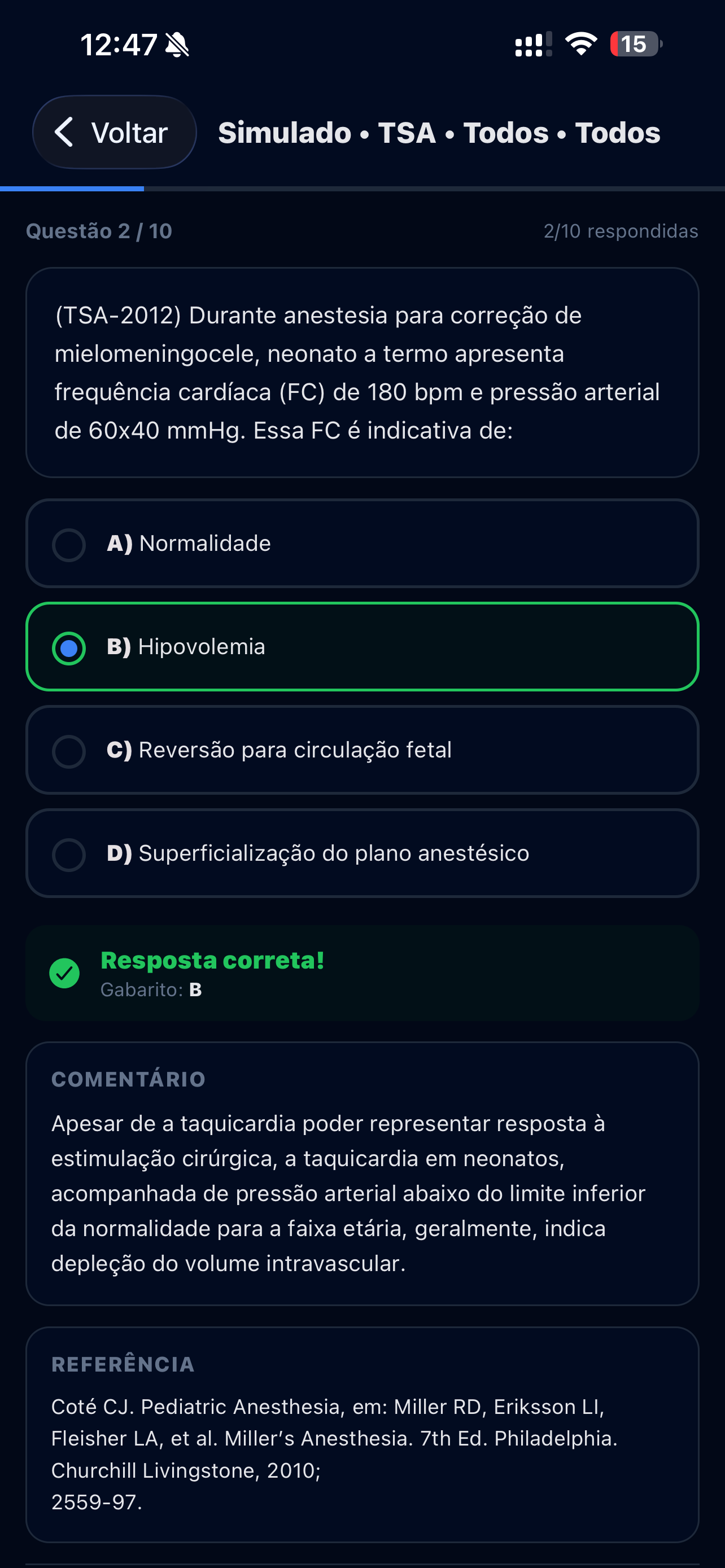 Anestesia Questões