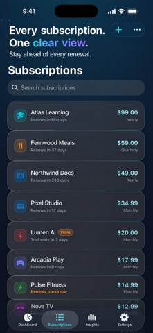 Subvanta: Track Subscriptions Screenshot 2 of 7