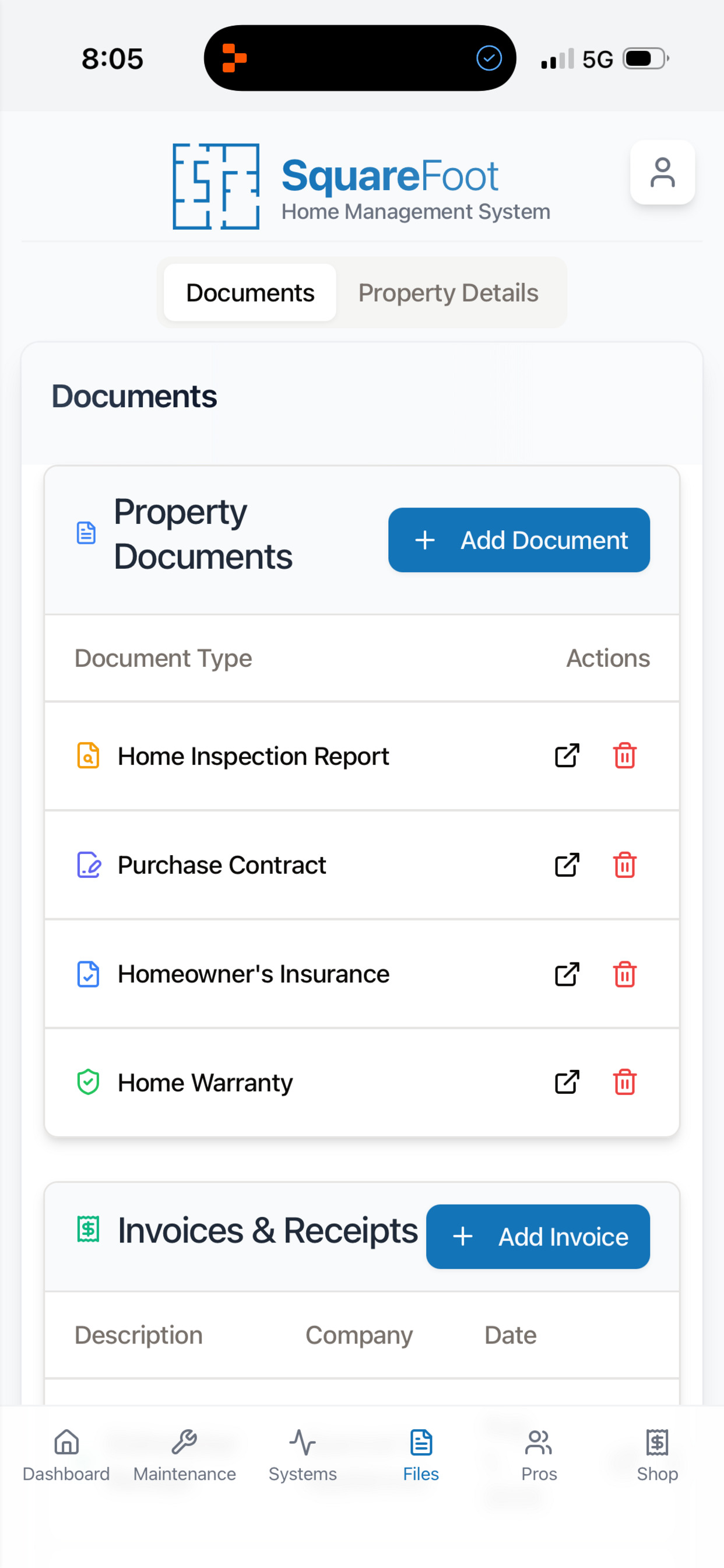 Square Foot Home Management