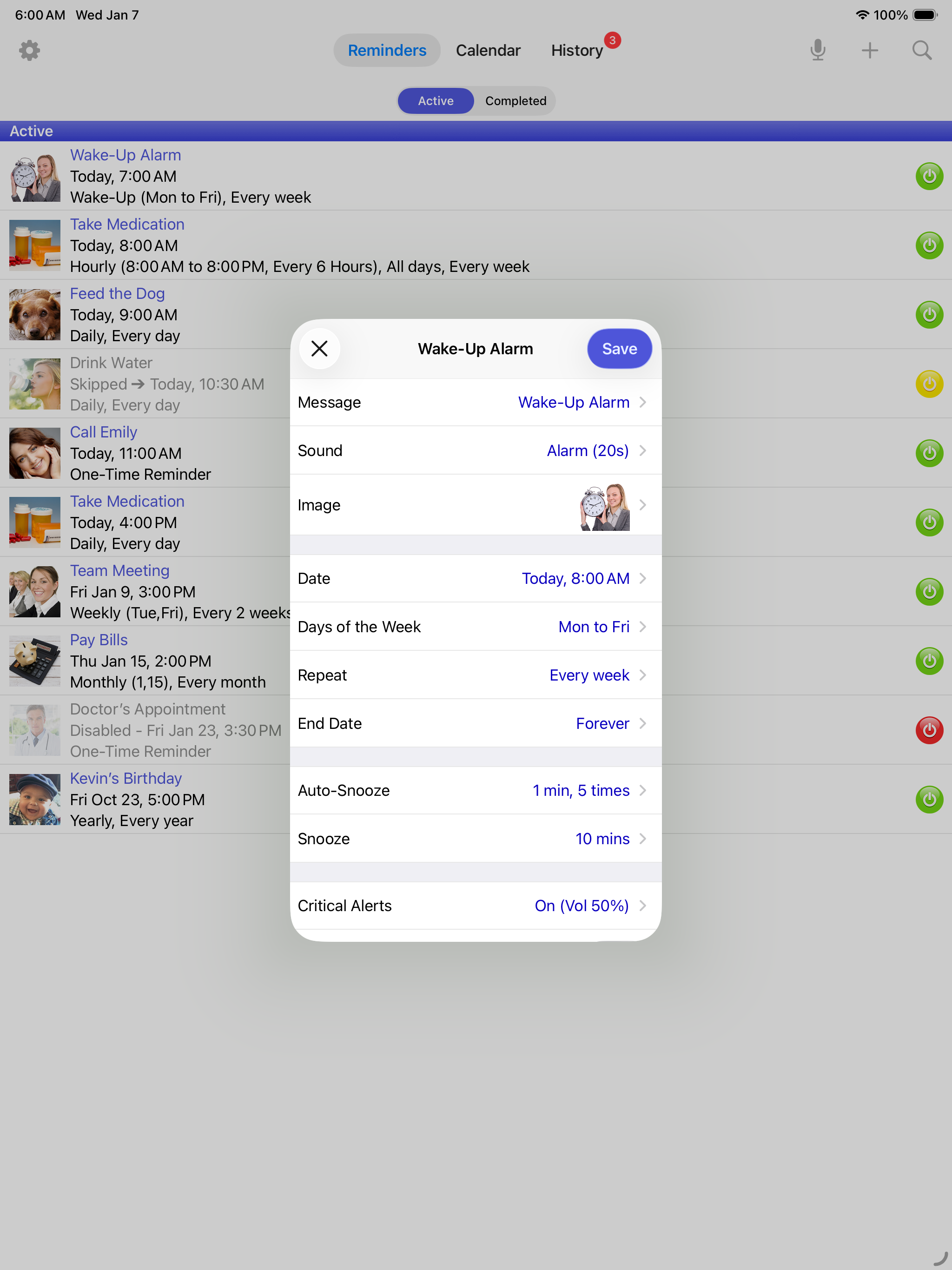 Reminders with Voice Reminder