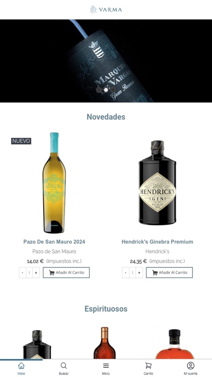 Varma Club App - Spirits&Wines