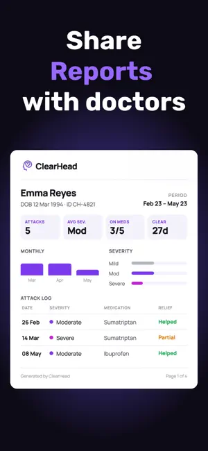 Headache Tracker - ClearHead screenshot 3