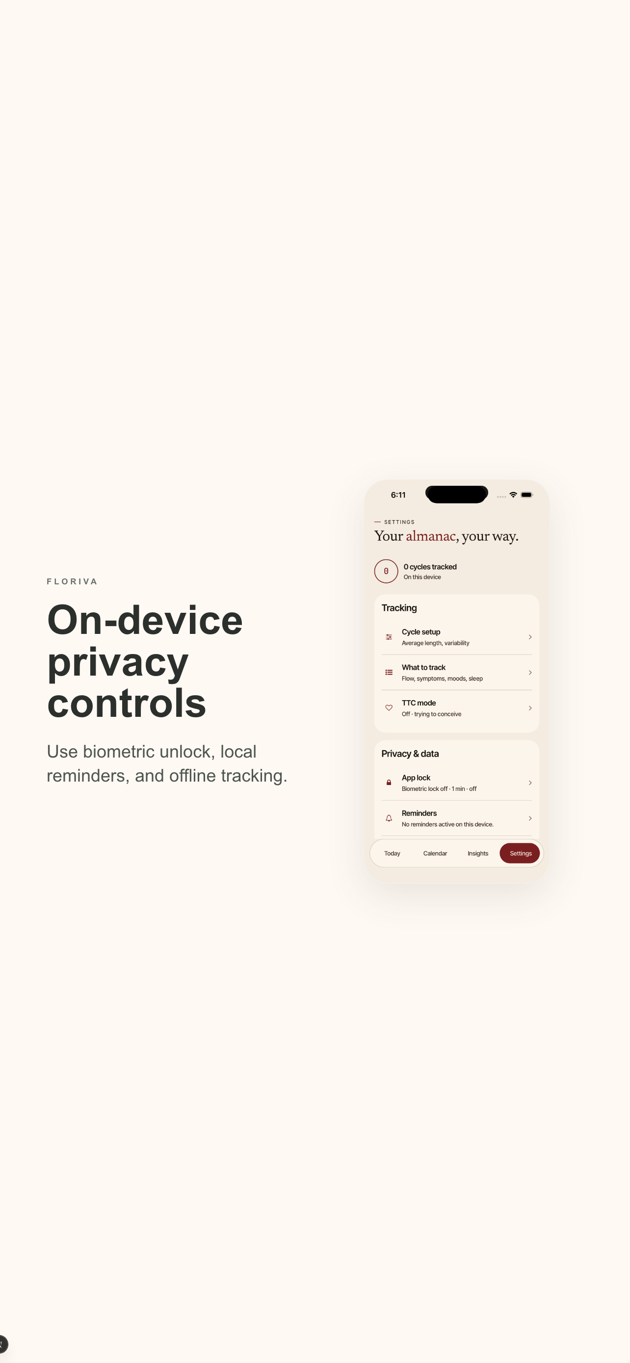 Floriva Private Period Tracker
