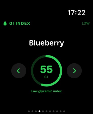 AB Glikemi — screen 4 · Apple Watch. Glycemic index for Apple Watch