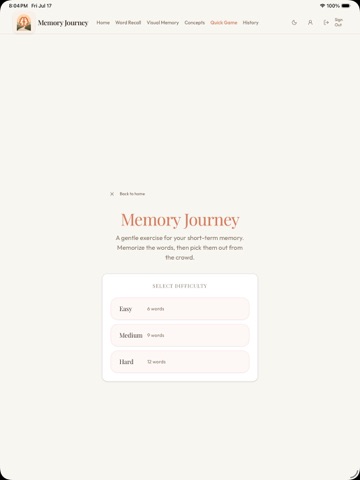 Memory Journey iPad screenshot
