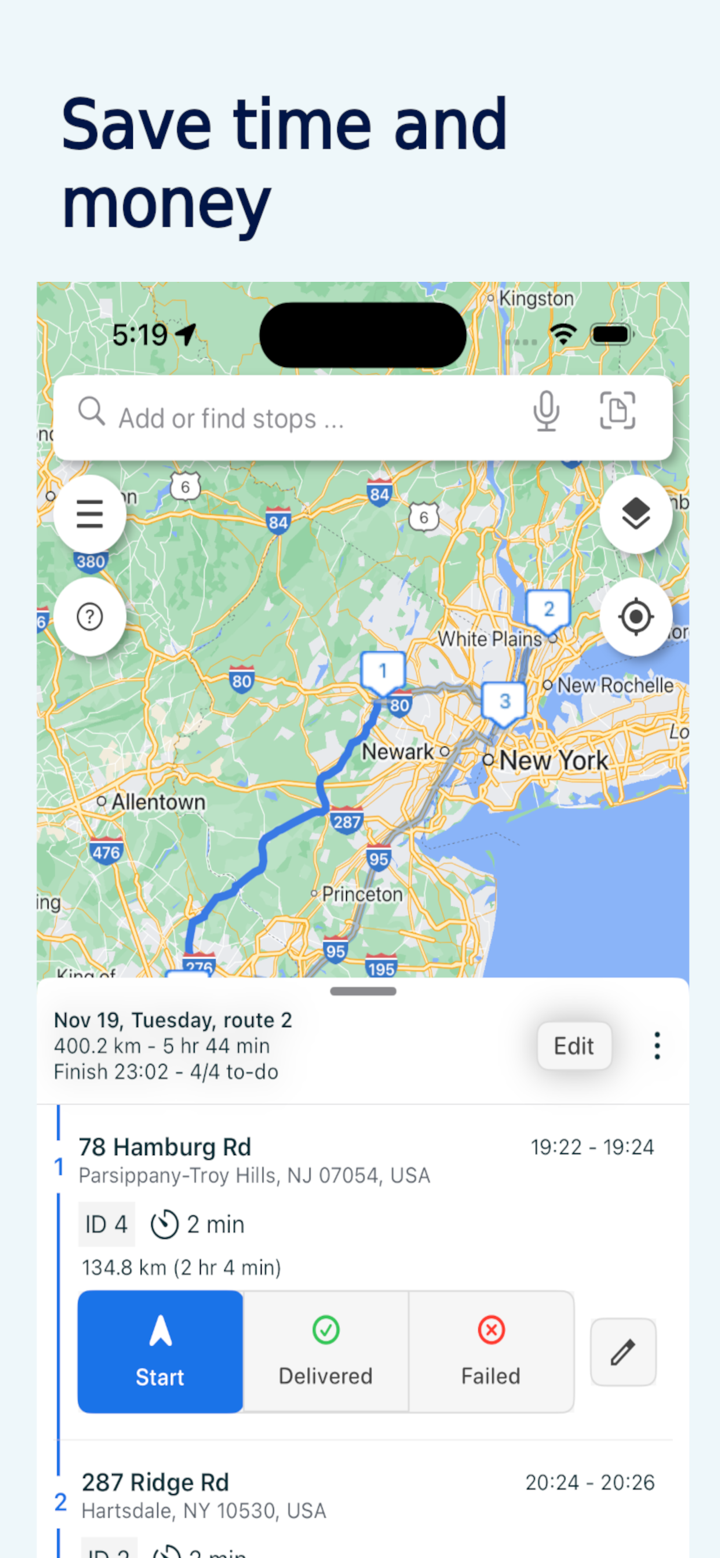 Maposcope Route Planner screenshot 2