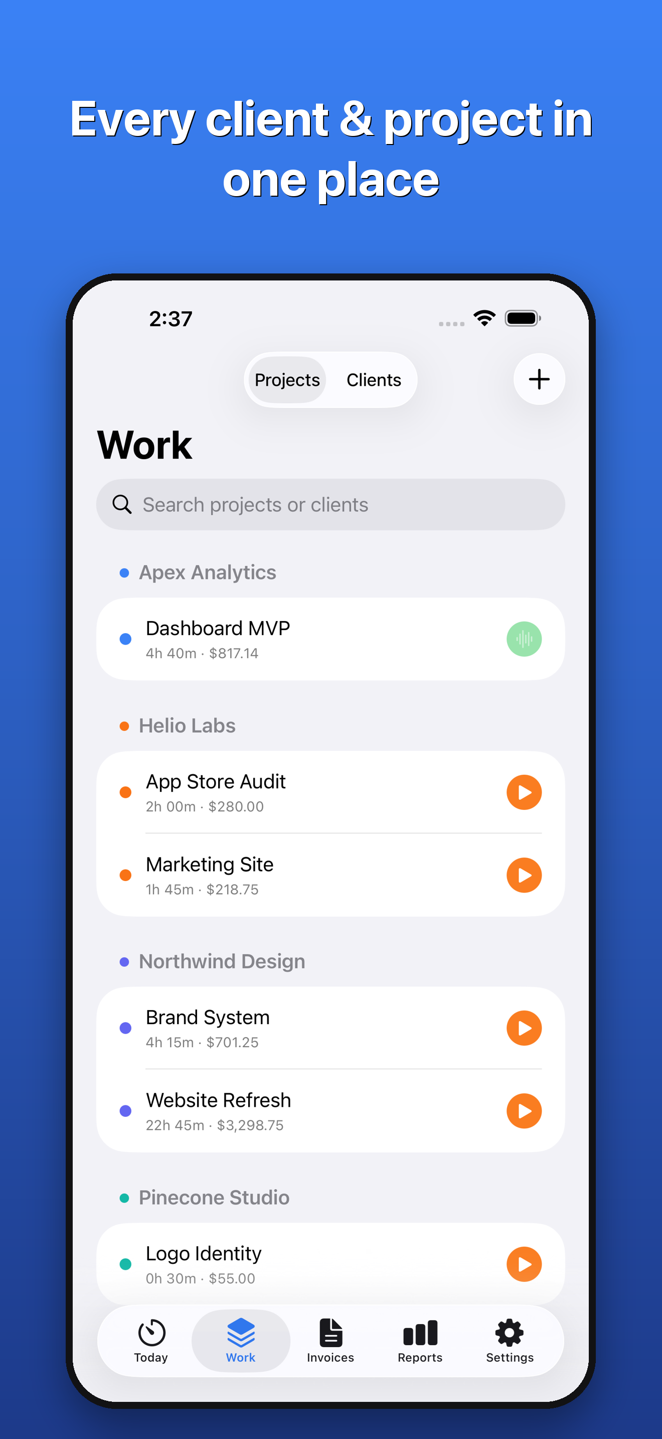 Cadence: Time Tracker and Inv screenshot 4
