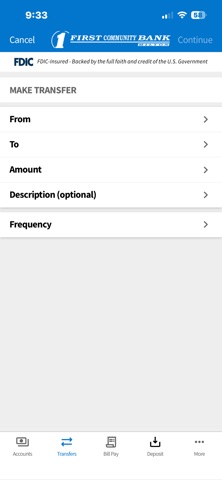 First Community Bank Milton iPhone screenshot