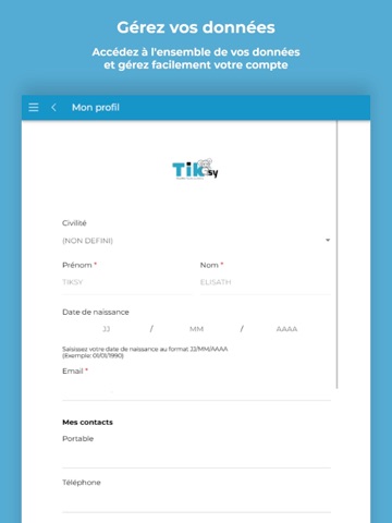 TIKSY iPad screenshot