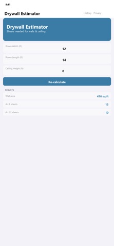 Jobsite Drywall app screenshot 2