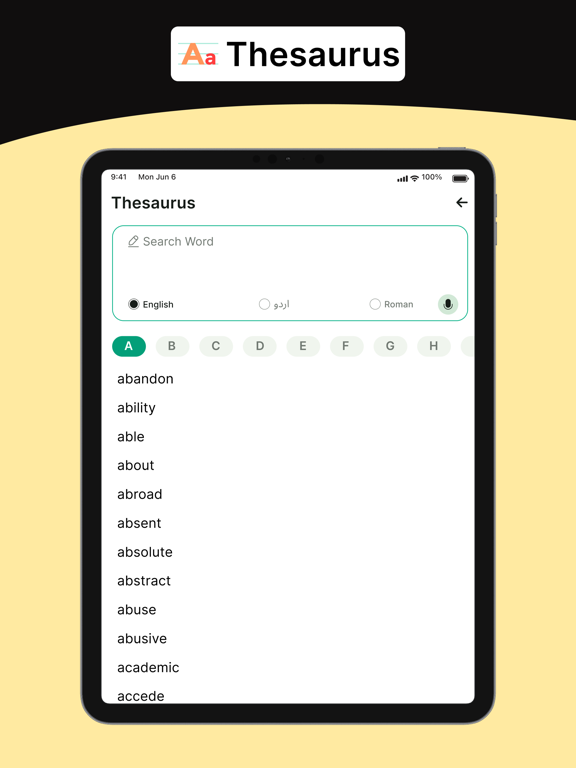 English-Urdu Dictionary App iPad screenshot 6 - Book app