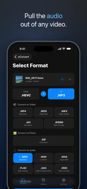 oConvert: MP4 to MP3 Converter screenshot 3