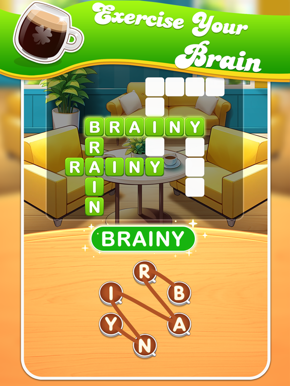 Brain training game:WordCoffee iPad screenshot 1 - Games app