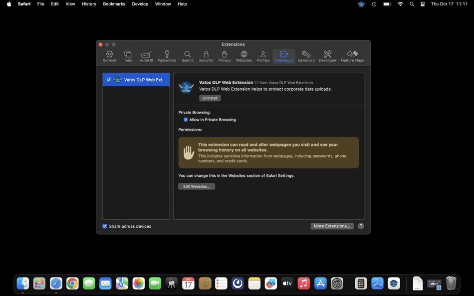 #2. Vatos DLP Web Extension (macOS) 由: CRYPTTECH (KRIPTEK KRIPTO VE BILISIM TEKNOLOJILERI SANAYI TICARET ANONIM SIRKETI)