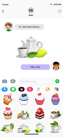 Appetizing Cake & Tea Stickers screenshot