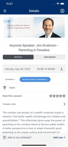 JFG Family Office Events screenshot