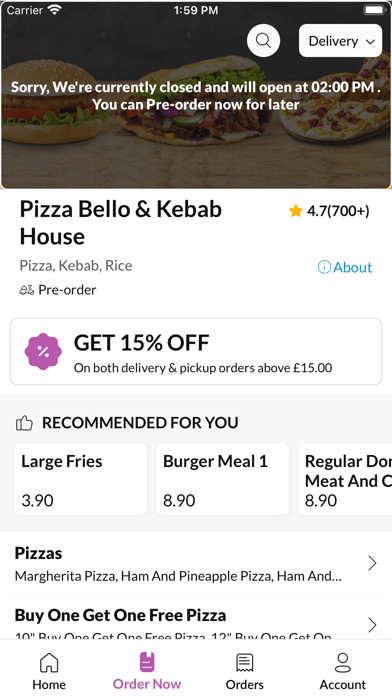 Pizza Bello & Kebab House Screenshot