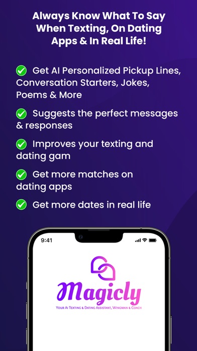 MAGICLY - AI Dating Chat Coach Screenshot
