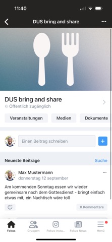 Fokus Kirche App iPhone screenshot