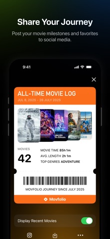 Movfolio - Movie Log & Scanner iPhone screenshot