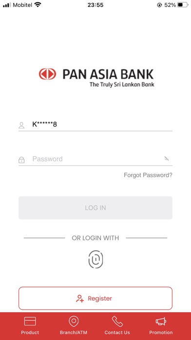 Pan Asia Bank Screenshot