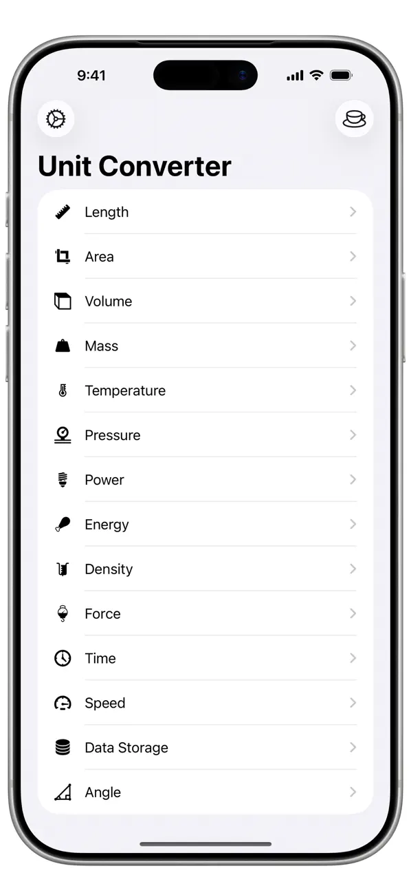 Screenshot #1 pour Unit Converter - 14-in-1
