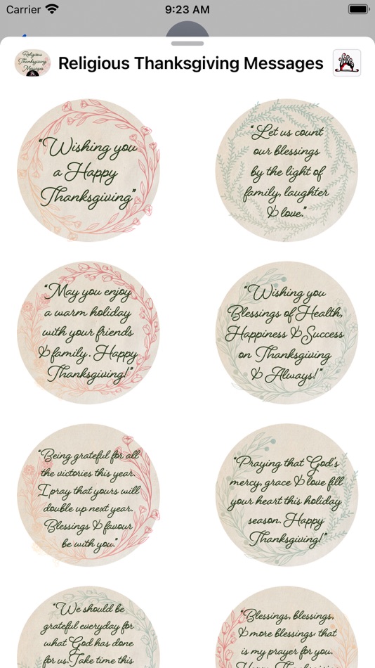 #2. Religious Thanksgiving Message (iOS) By: Yenty Jap