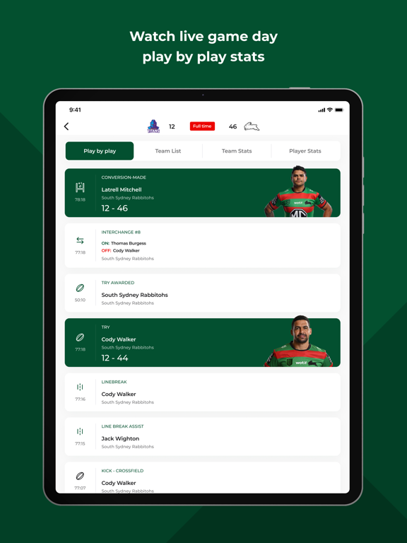 Rabbitohs iPad screenshot 4 - Sports app