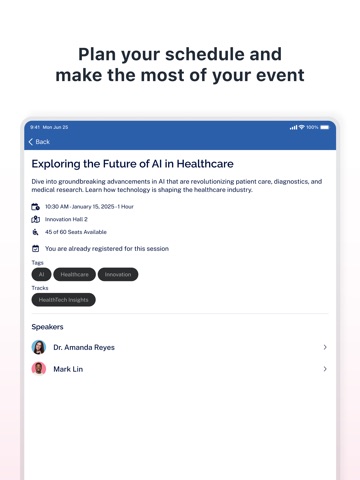 Eventpack's Event App iPad screenshot