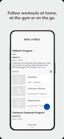 Royal Fitness Trainerize screenshot
