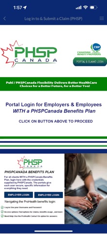 PHSPCanada Employee Benefits iPhone screenshot