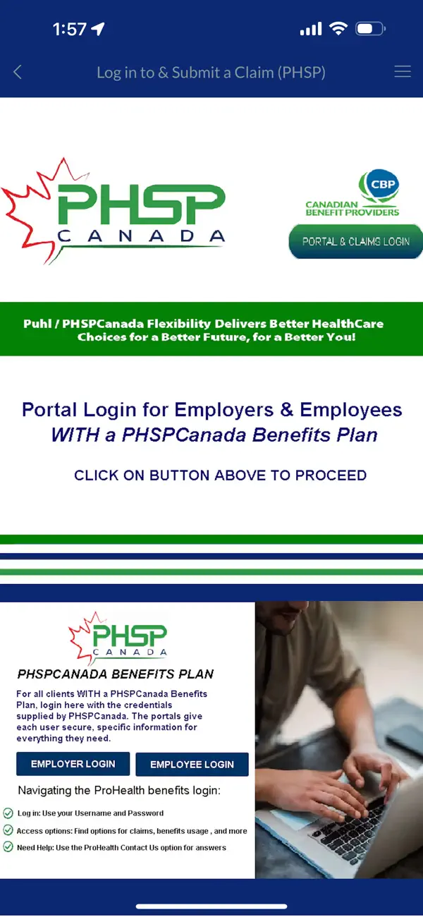 Screenshot #2 pour PHSPCanada Employee Benefits